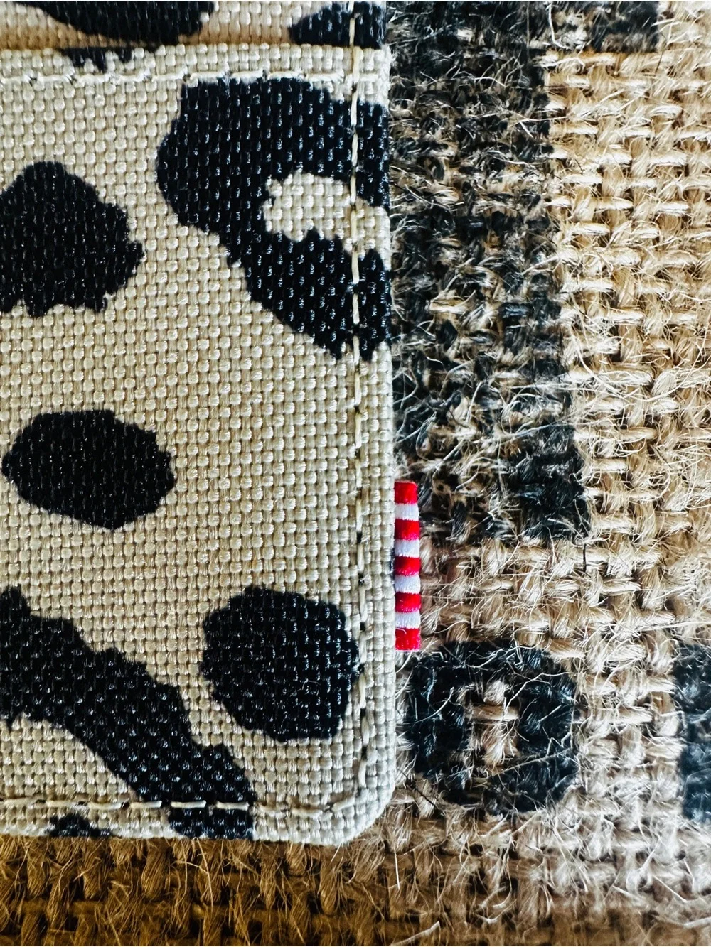 HERSCHEL Leopard Print Card Wallet in Beige and Black